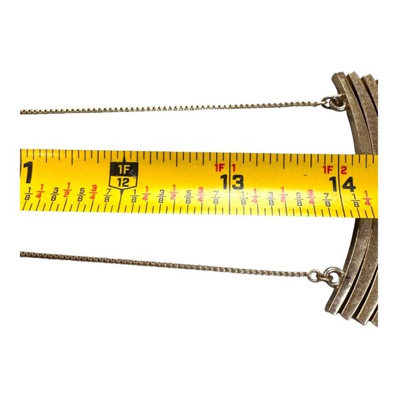 Necklace Gold Tone Double Strand Curved Layered Bars Adjustable Vtg Modern MCM - Picture 3 of 7